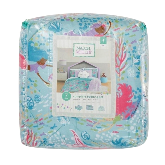 Mason & Molly Mermaid, Full 7pcs Comforter Set - Picture 2 of 4